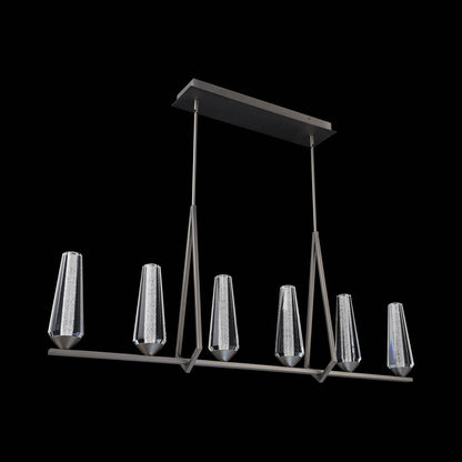 Devotion Geometric LED Pendant Light in Satin Nickel.