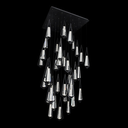 Devotion Square LED Multi Light Pendant Light in Black (41-Light).
