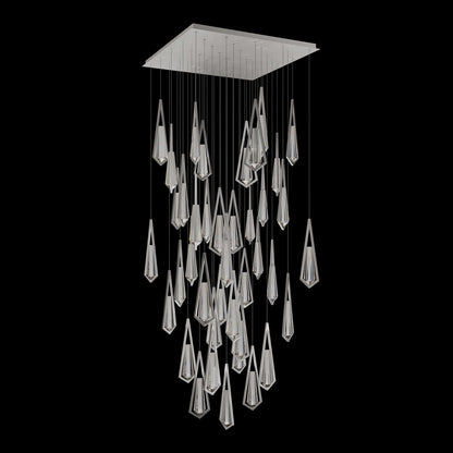 Devotion Square LED Multi Light Pendant Light in Satin Nickel (41-Light).