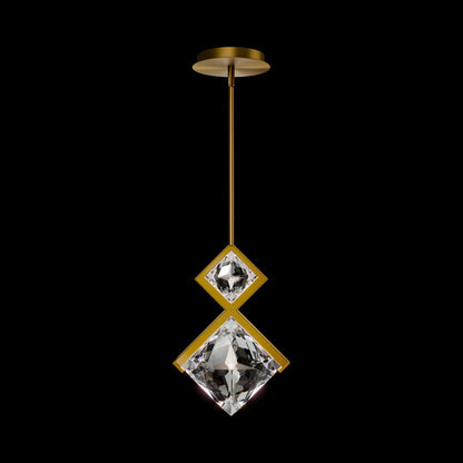Diadem Mini LED Pendant Light in Aged Brass.