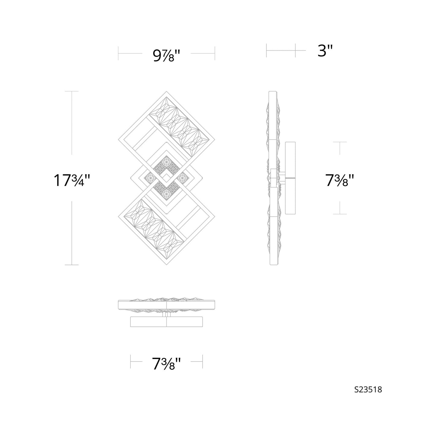 Conclave Wall Light - line drawing.