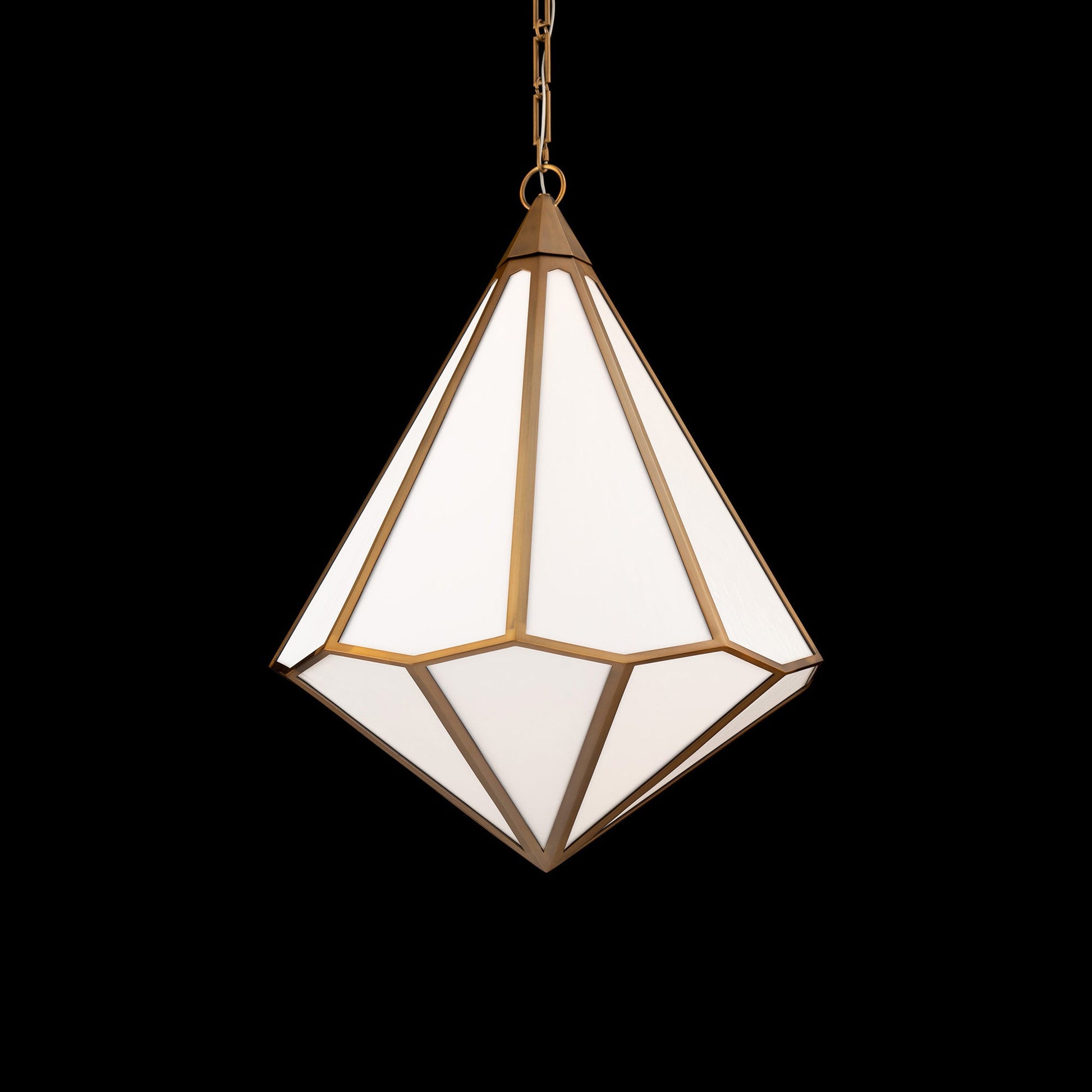 Dominoe LED Pendant Light in Aged Brass.