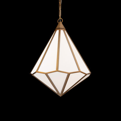 Dominoe LED Pendant Light in Aged Brass.
