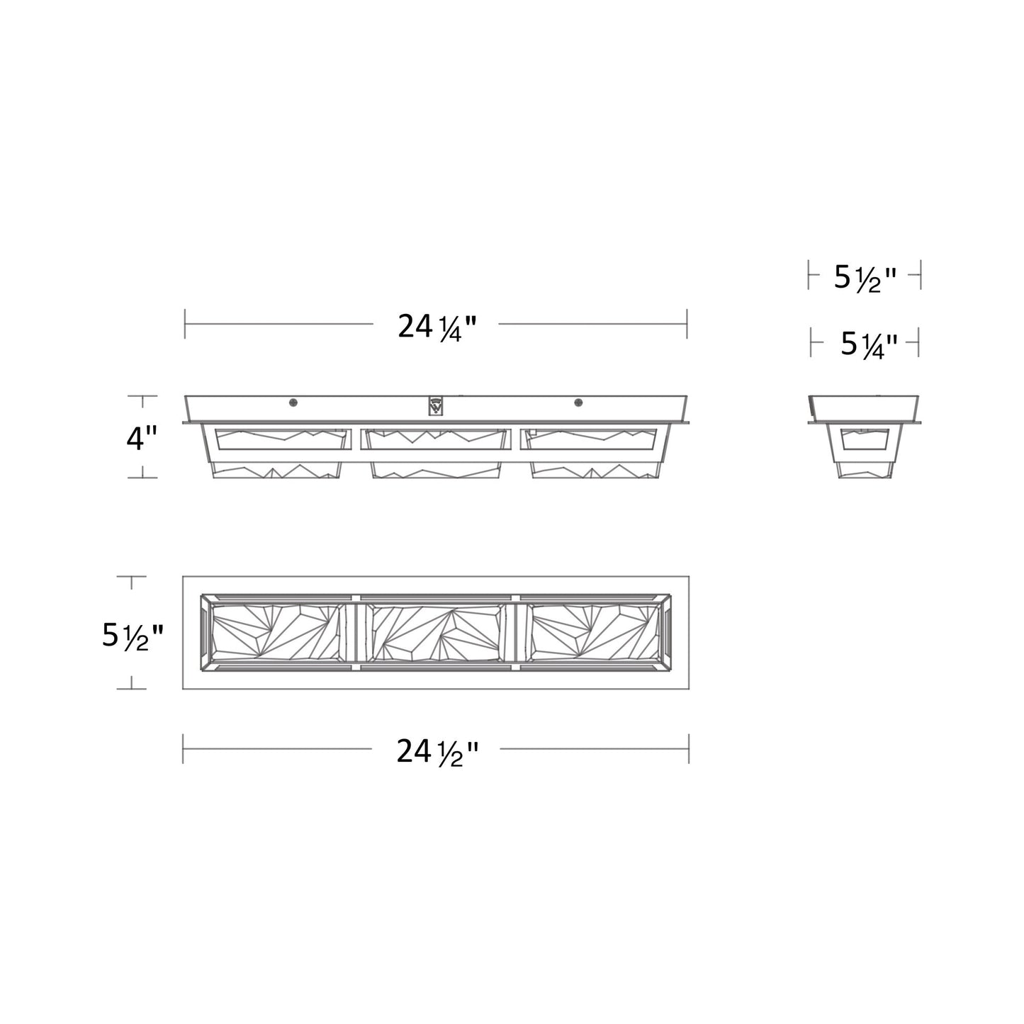 Drizzle LED Bath Vanity Light - line drawing.