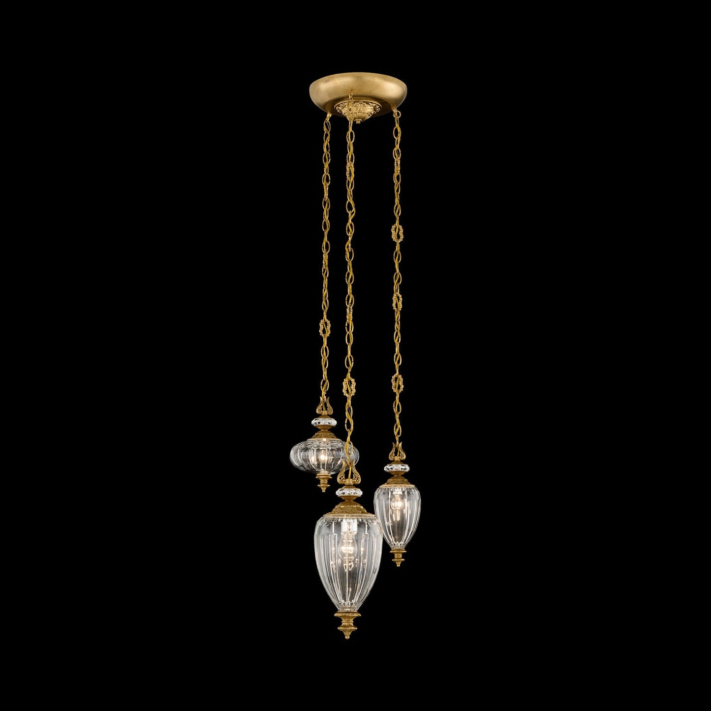 Dyana Multi Light Pendant Light in Heirloom Gold.