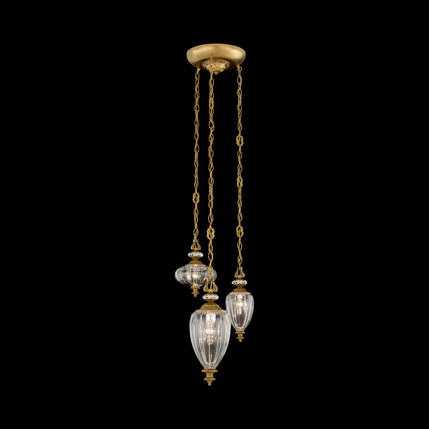 Dyana Multi Light Pendant Light in Heirloom Gold.