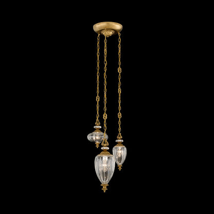 Dyana Multi Light Pendant Light in Heirloom Gold.