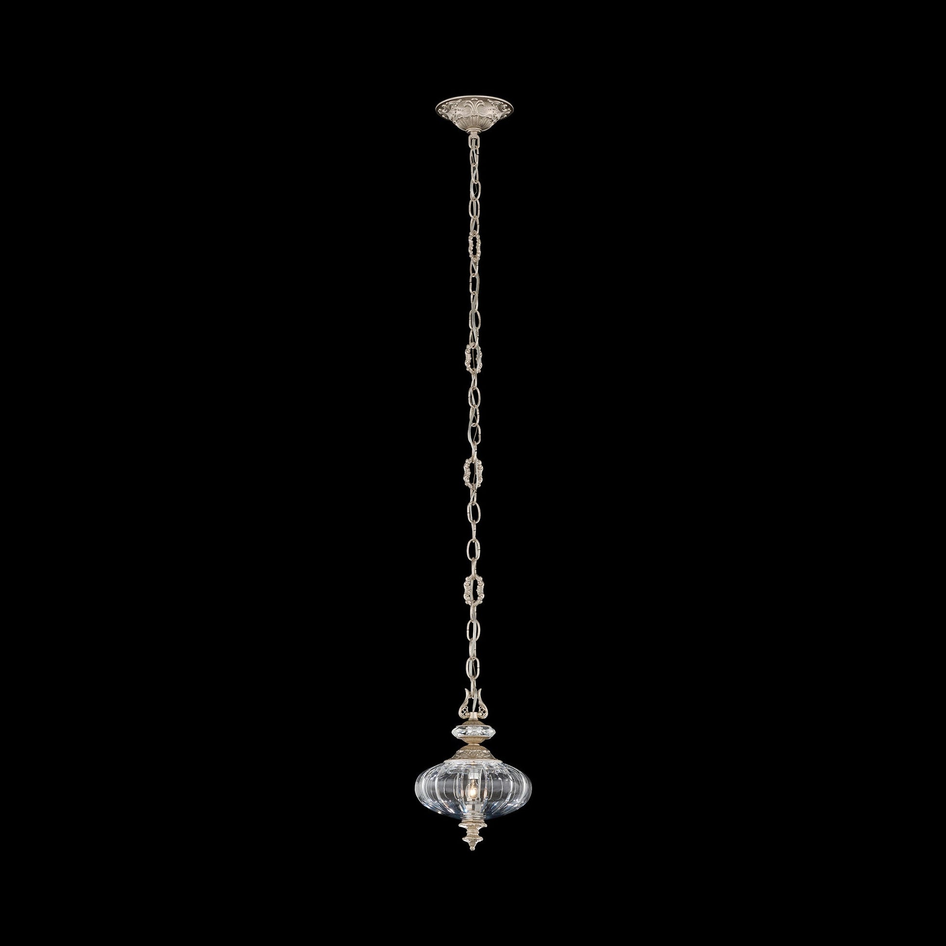 Dyana Single Mini Pendant Light in Antique Silver.