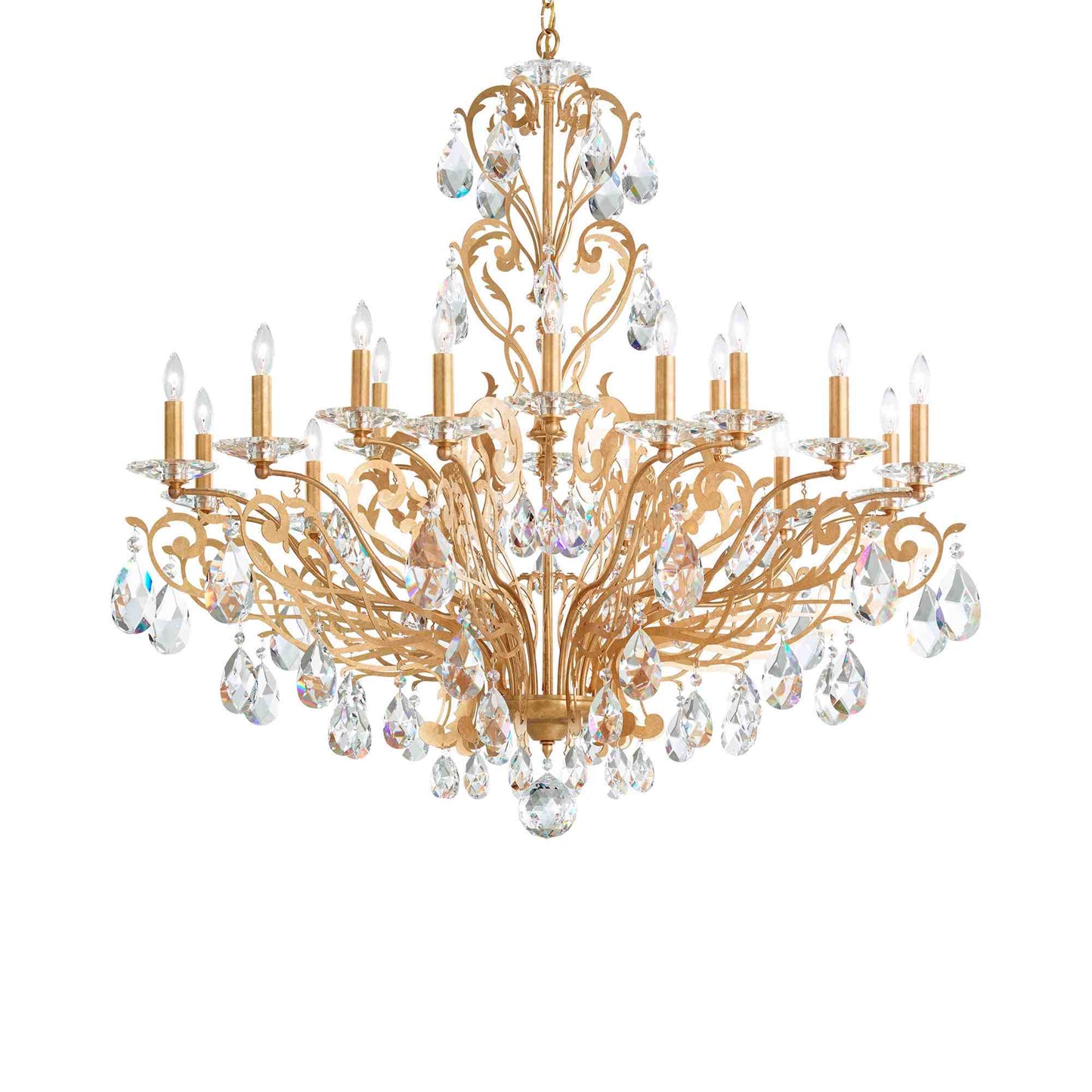 Filigrae Chandelier in French Gold (18-Light/Without Shade).