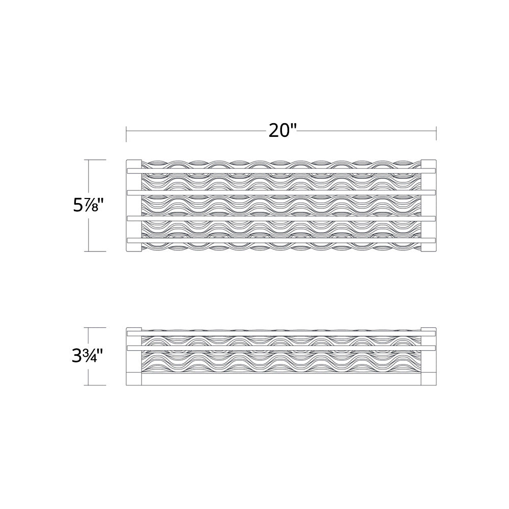 Fortress LED Bath Vanity Light - line drawing.