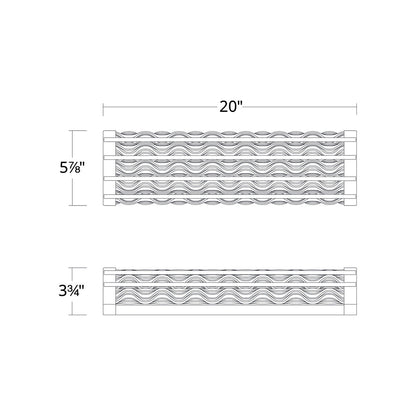 Fortress LED Bath Vanity Light - line drawing.