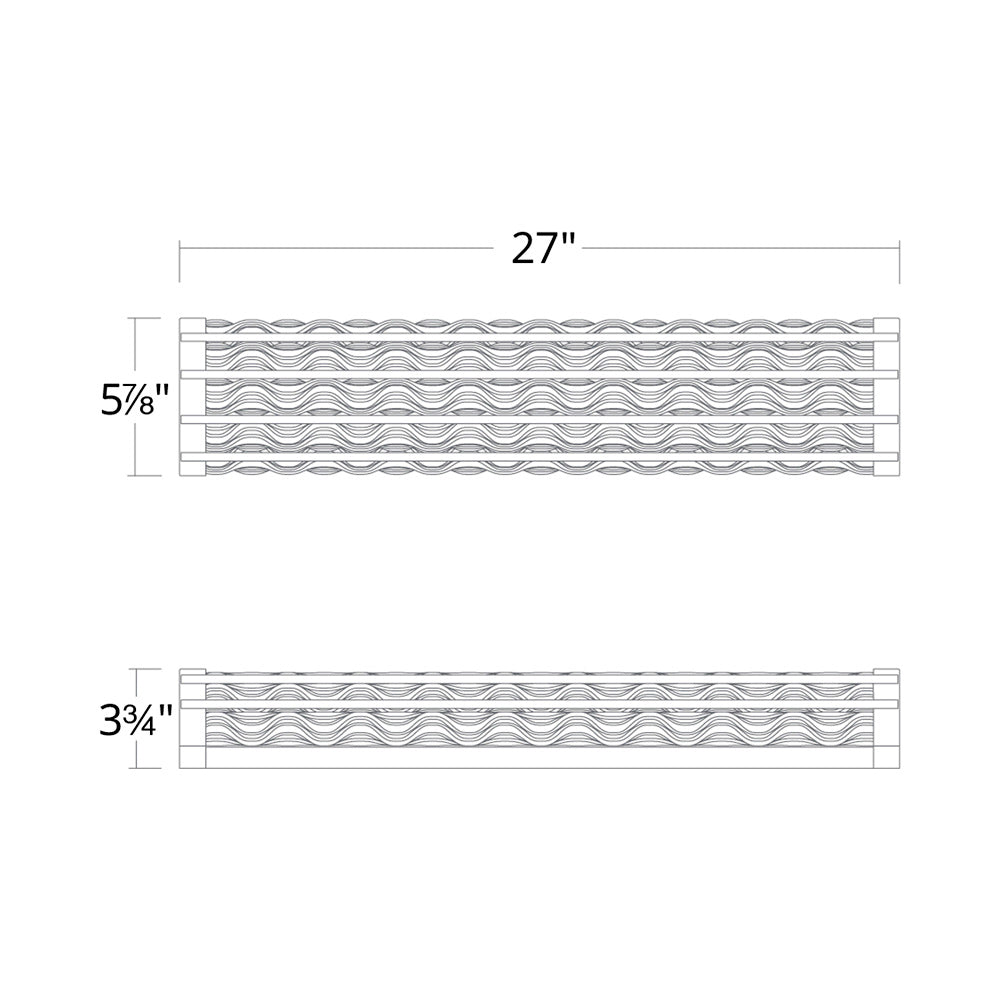 Fortress LED Bath Vanity Light - line drawing.