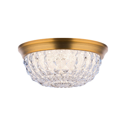 Genoa LED Flush Mount Ceiling Light in Aged Brass (9-Inch).