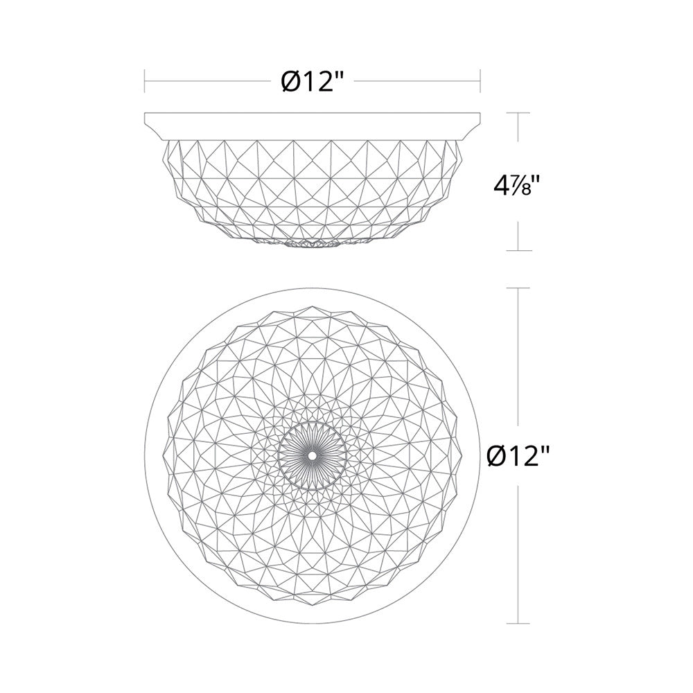 Genoa LED Flush Mount Ceiling Light - line drawing.