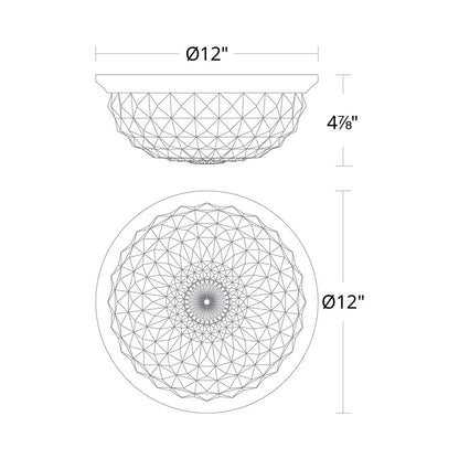 Genoa LED Flush Mount Ceiling Light - line drawing.