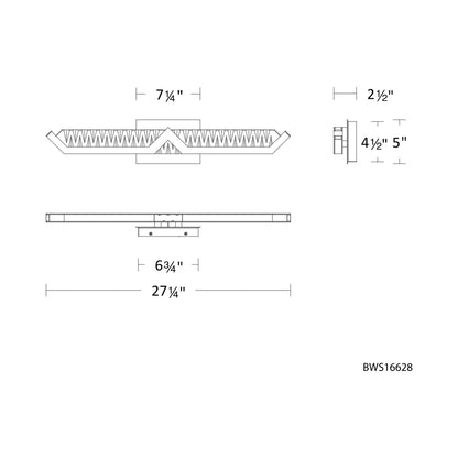 Gretel LED Bath Vanity Light - line drawing.