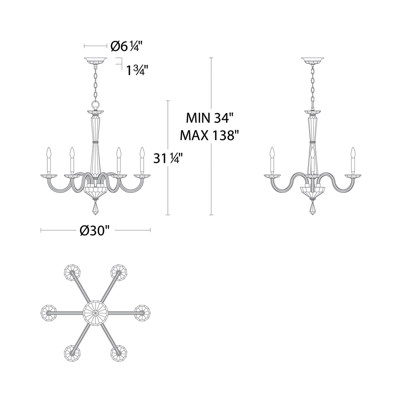 Habsburg Chandelier - line drawing.