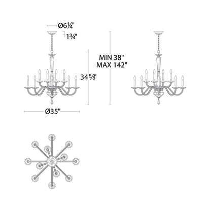 Habsburg Chandelier - line drawing.