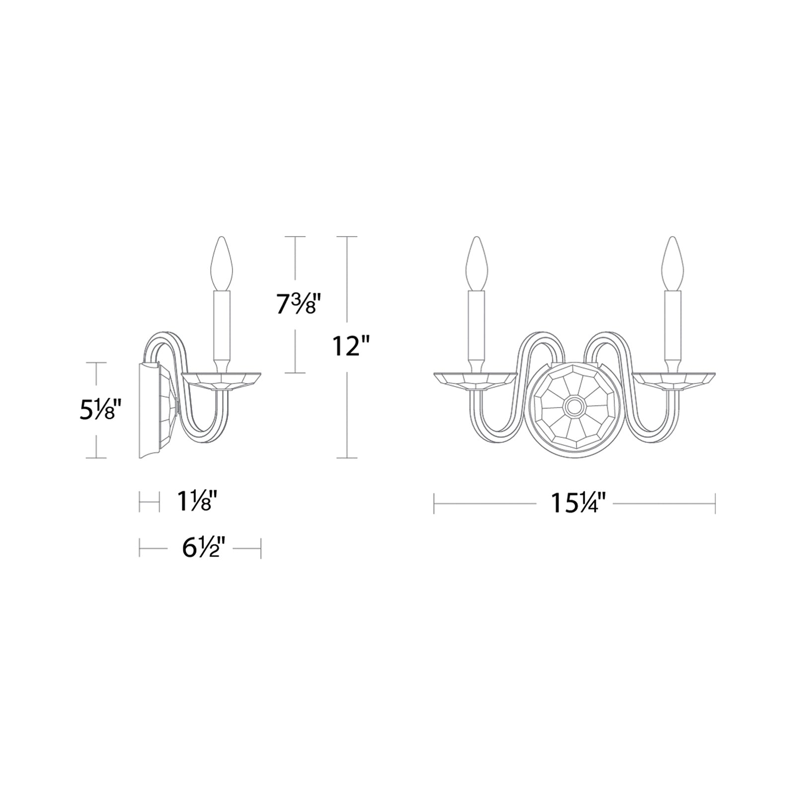 Habsburg Wall Light - line drawing.