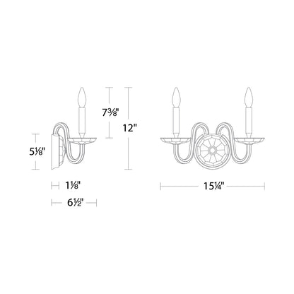 Habsburg Wall Light - line drawing.