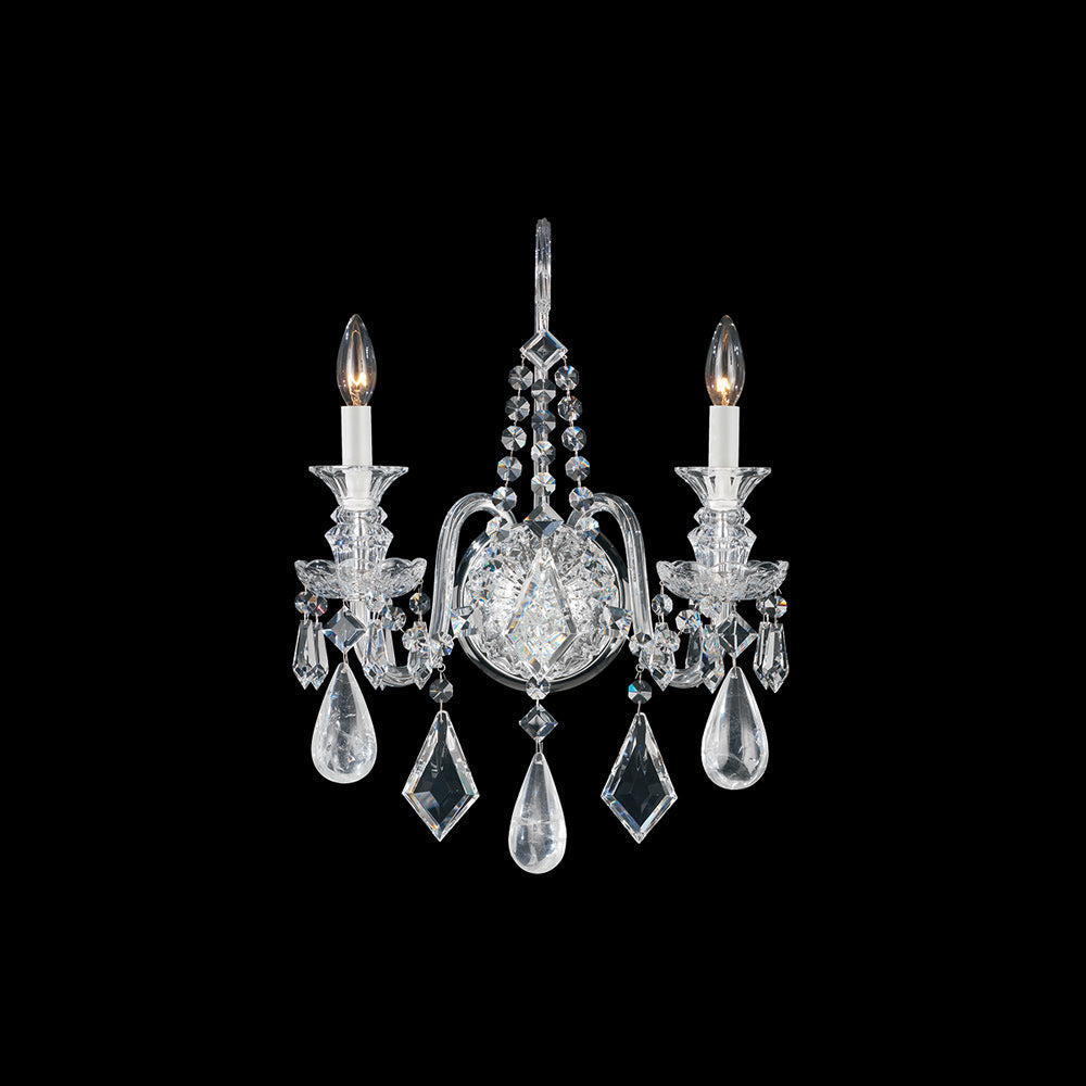 Hamilton Rock Crystal Wall Light in Clear Quartz Crystal (2-Light).