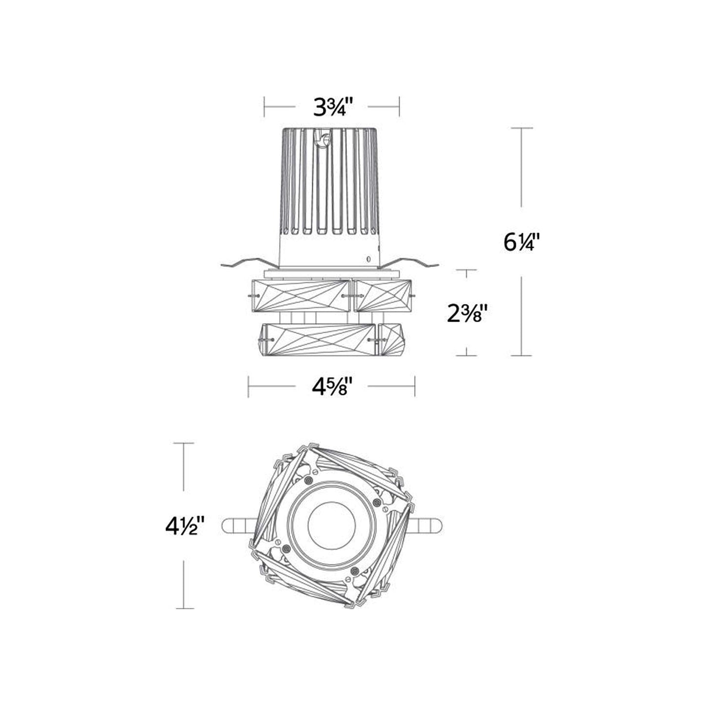 Hielo LED Recessed Light - line drawing.