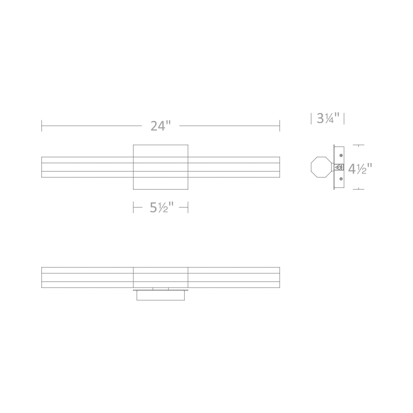 Josefina LED Bath Vanity Light - line drawing.