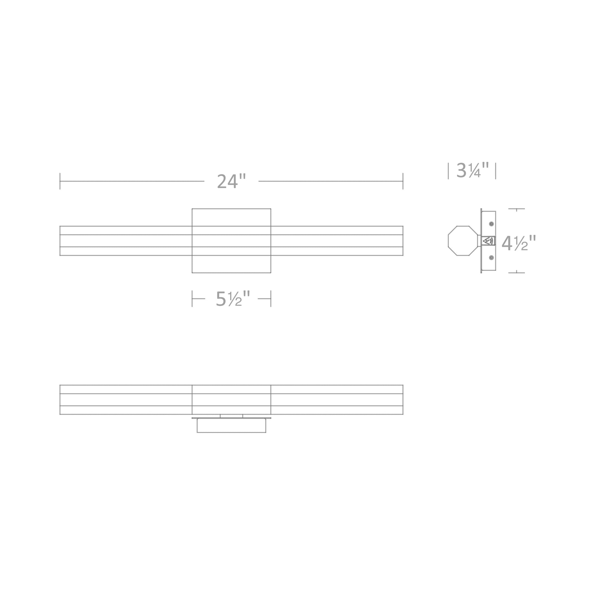 Josefina LED Bath Vanity Light - line drawing.