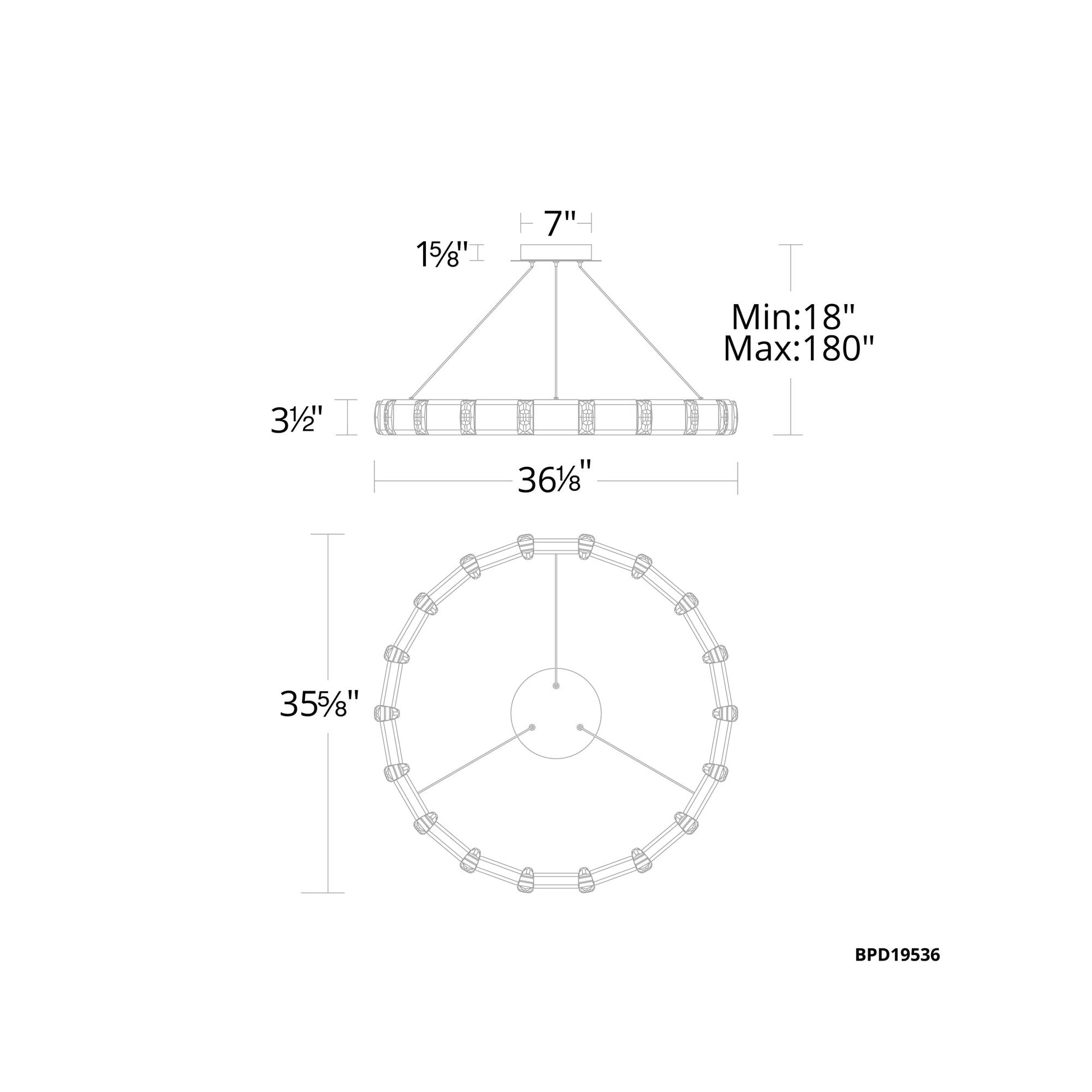 Jounce LED Pendant Light - line drawing.