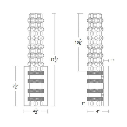 Kemberly LED Wall Light - line drawing.