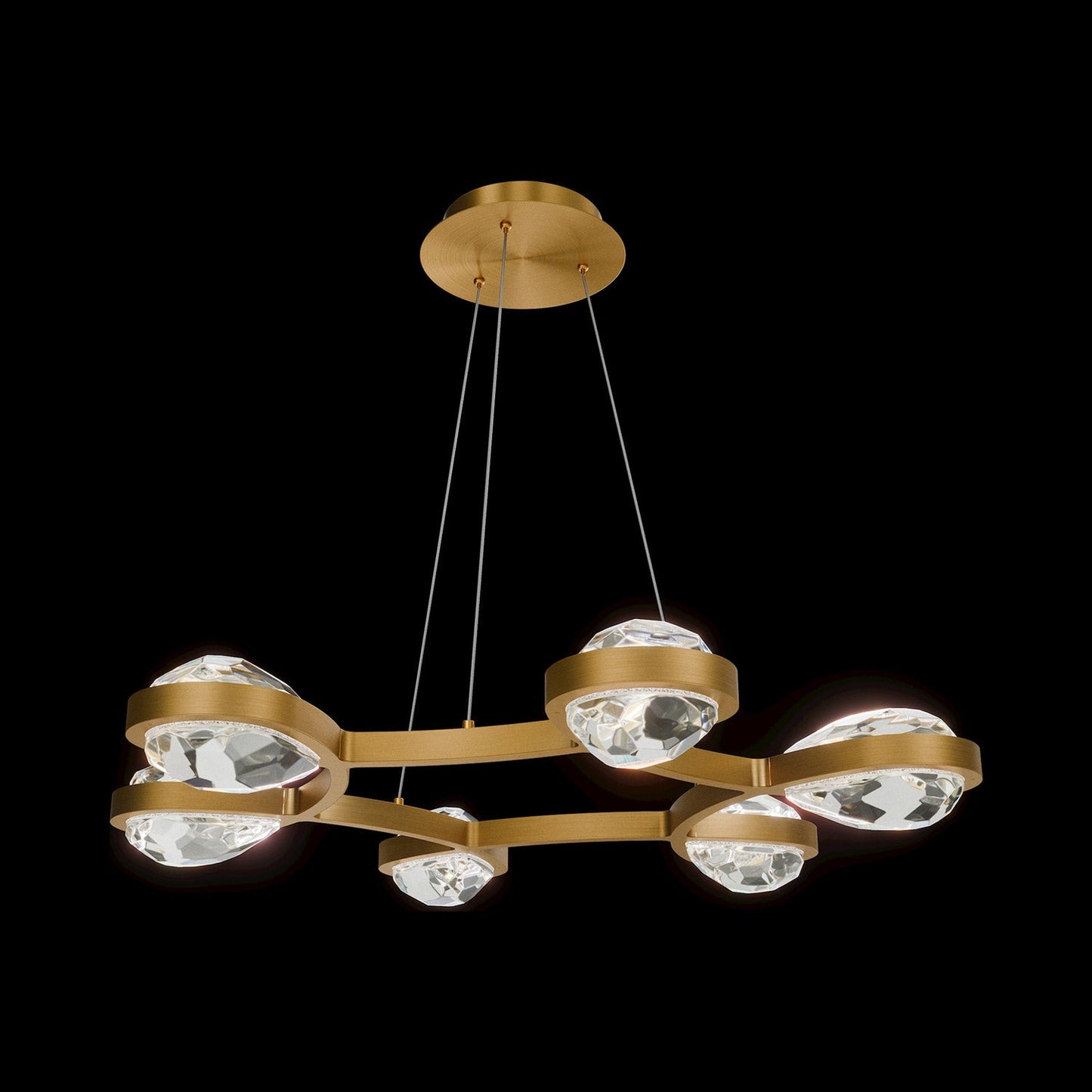 Kragen LED Pendant Light in Aged Brass.