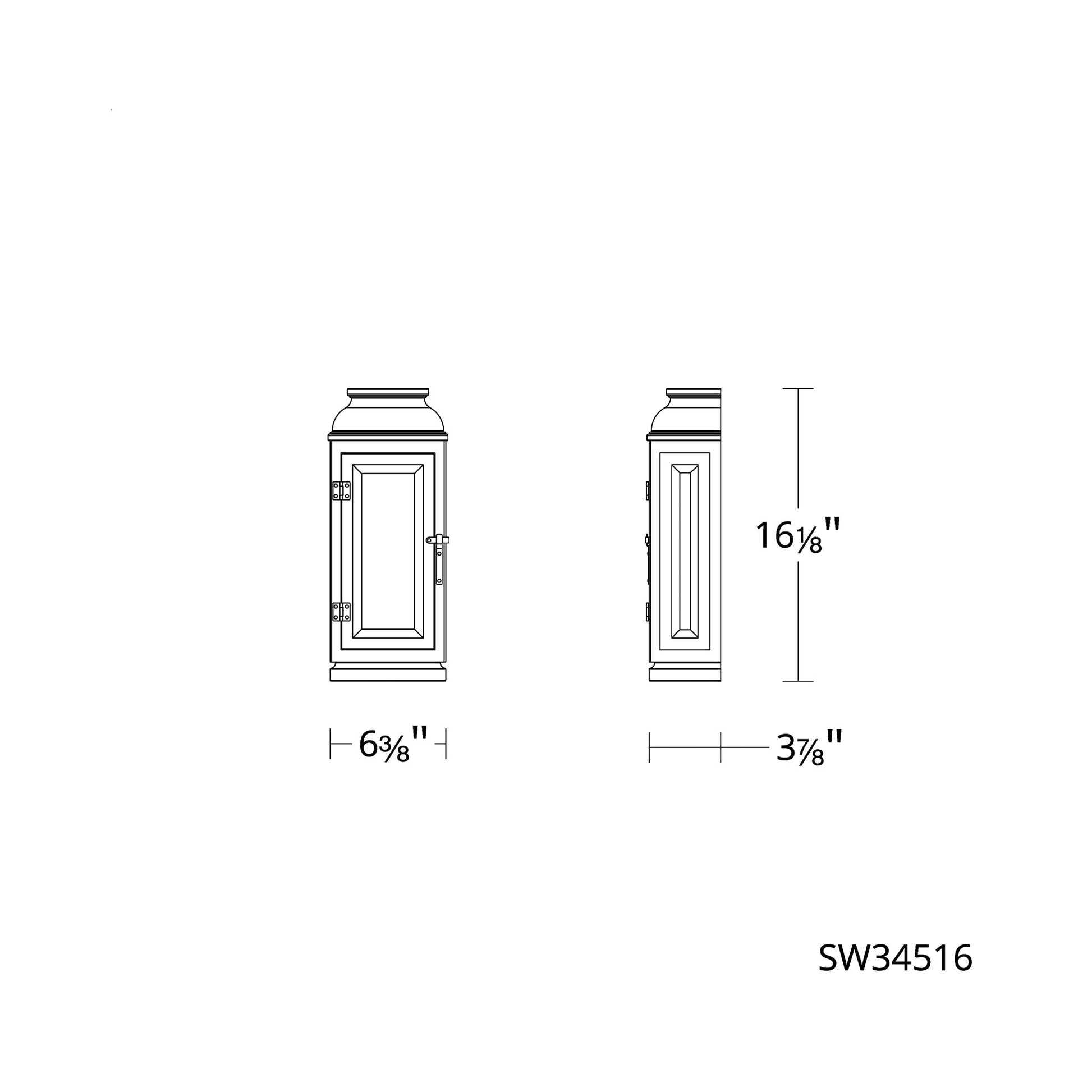 La Motte Outdoor Wall Light - line drawing.