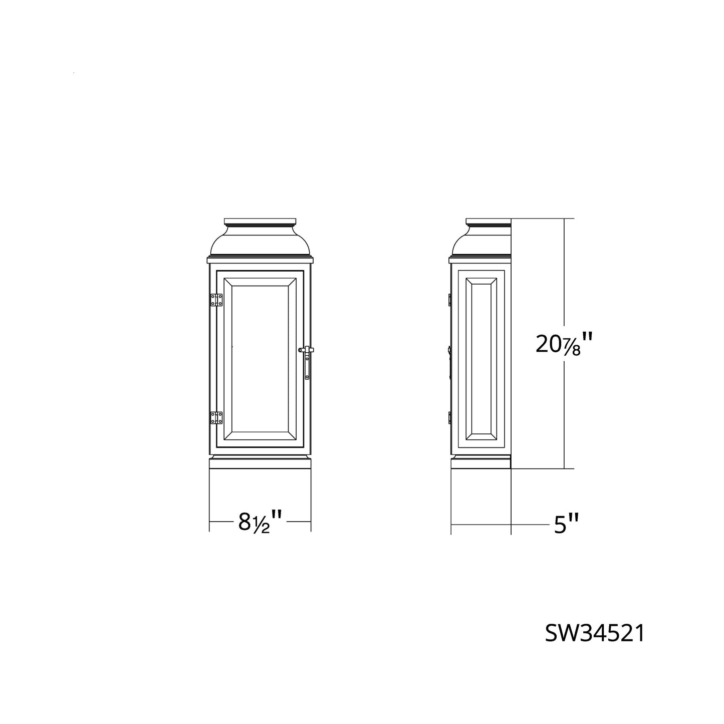 La Motte Outdoor Wall Light - line drawing.