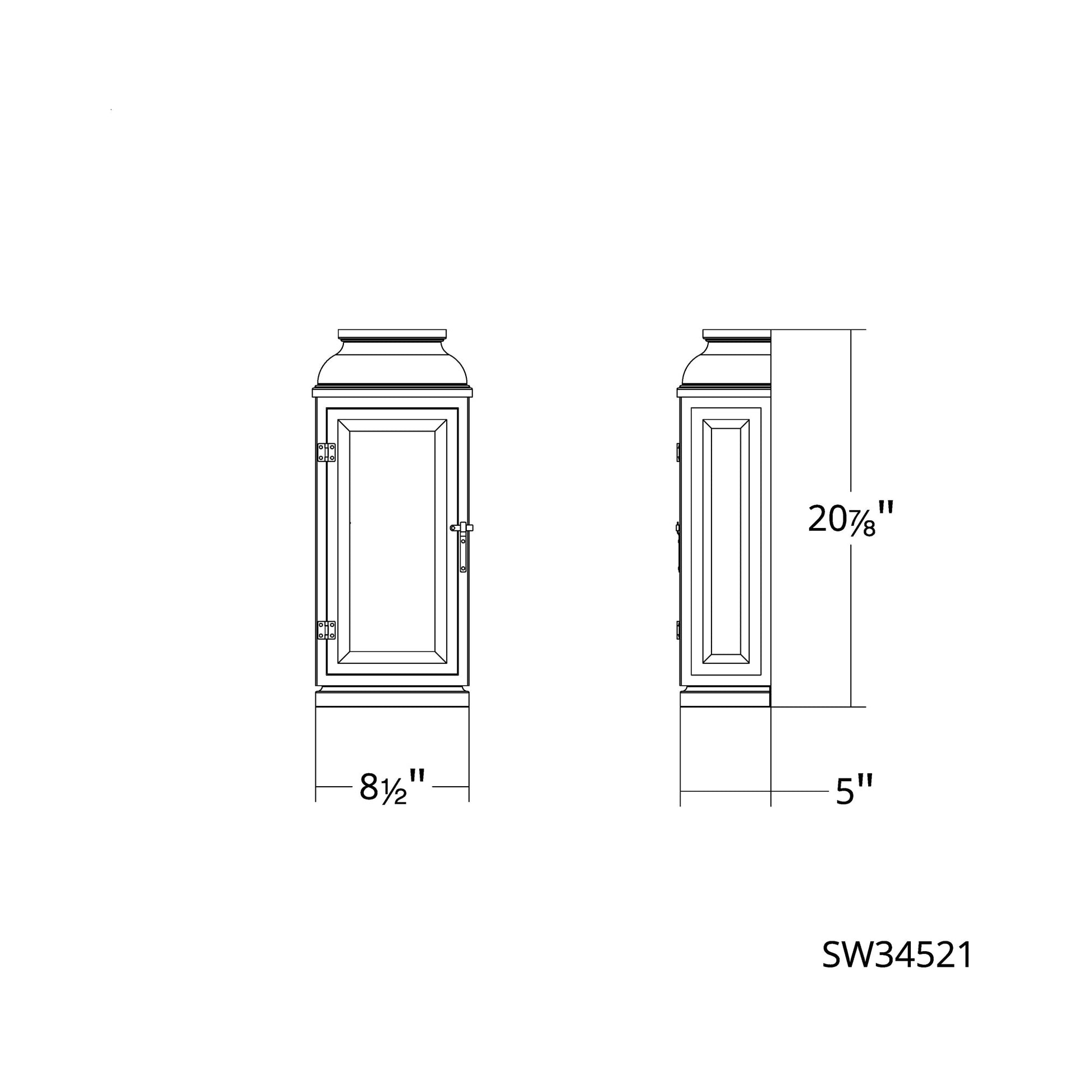 La Motte Outdoor Wall Light - line drawing.