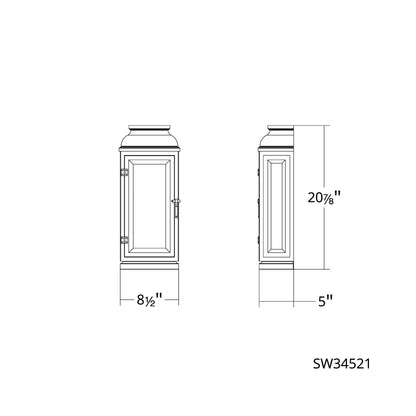 La Motte Outdoor Wall Light - line drawing.