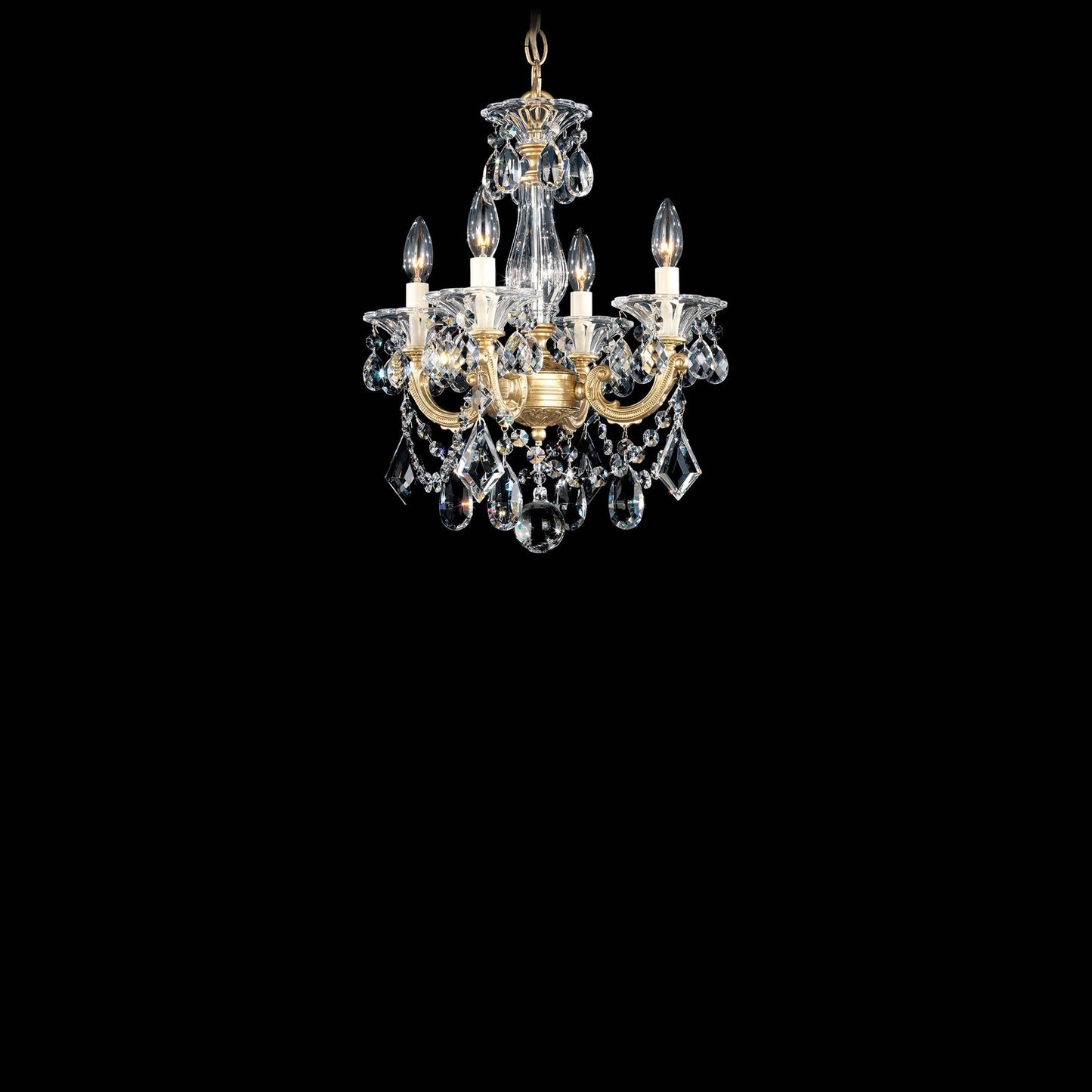 La Scala Chandelier in Heirloom Gold/Heritage Handcut Crystal (18-Inch).