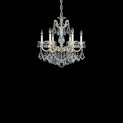 La Scala Chandelier in Antique Silver/Heritage Handcut Crystal (25-Inch).