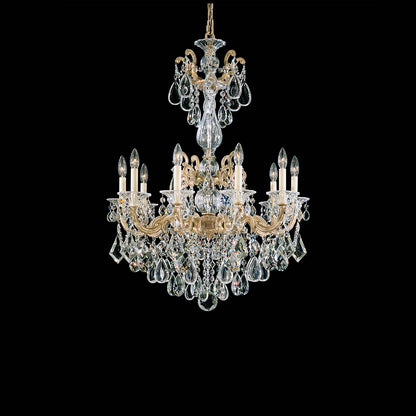 La Scala Chandelier in Parchment Gold/Heritage Handcut Crystal (38-Inch).