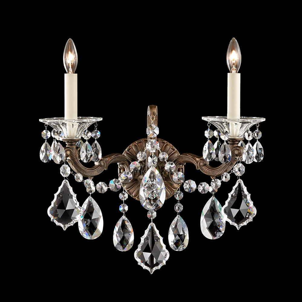 La Scala Round Wall Light in Heirloom Bronze (Radiance Crystal/2-Light).