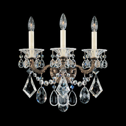 La Scala Round Wall Light in Heirloom Bronze (Heritage Handcut Crystal/3-Light).