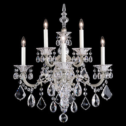 La Scala Wall Light in Antique Silver (Heritage Handcut Crystal/5-Light).