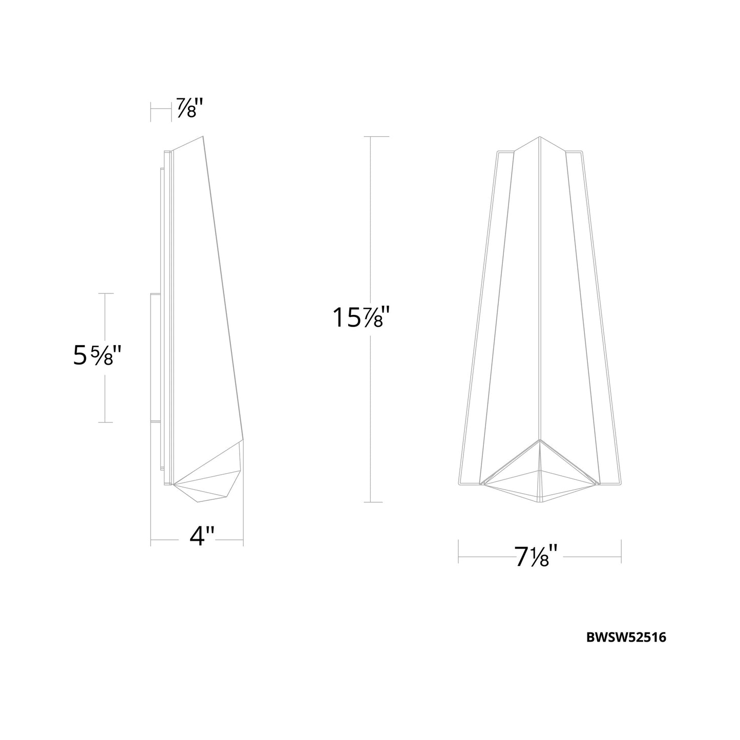 Lanie Outdoor LED Wall Light - line drawing.