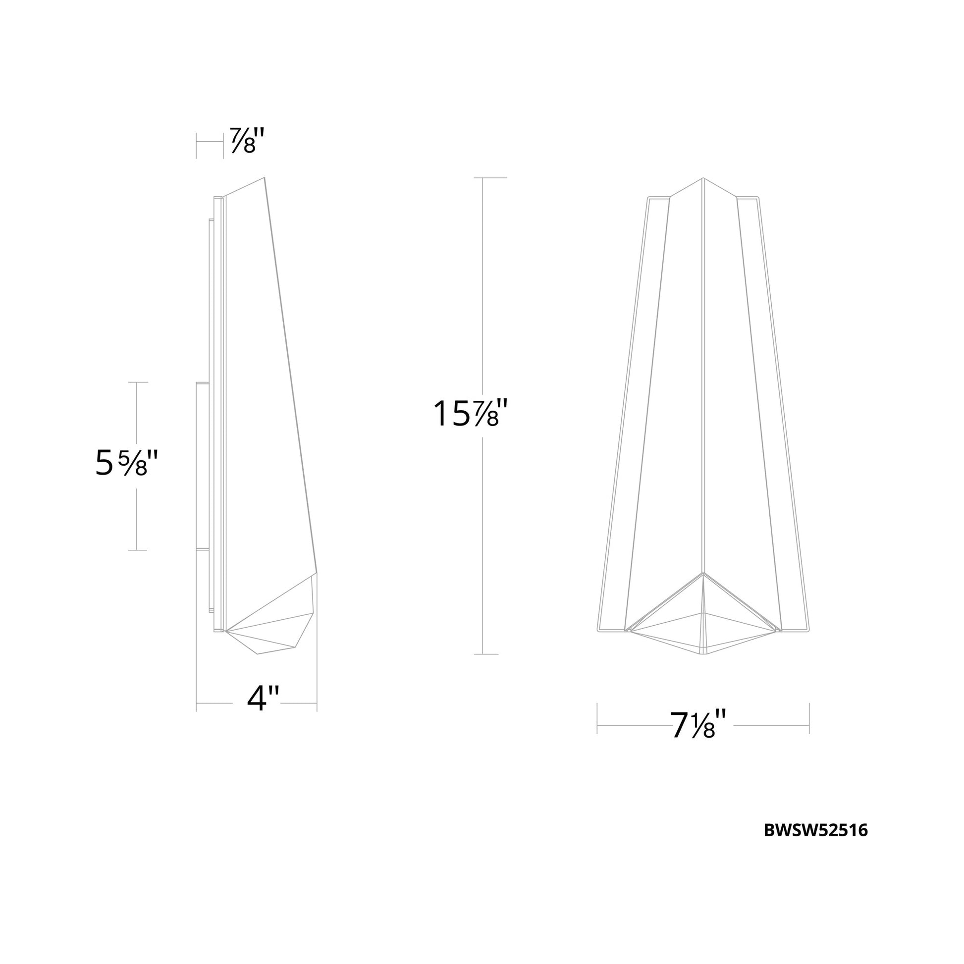 Lanie Outdoor LED Wall Light - line drawing.