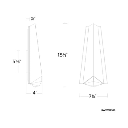 Lanie Outdoor LED Wall Light - line drawing.