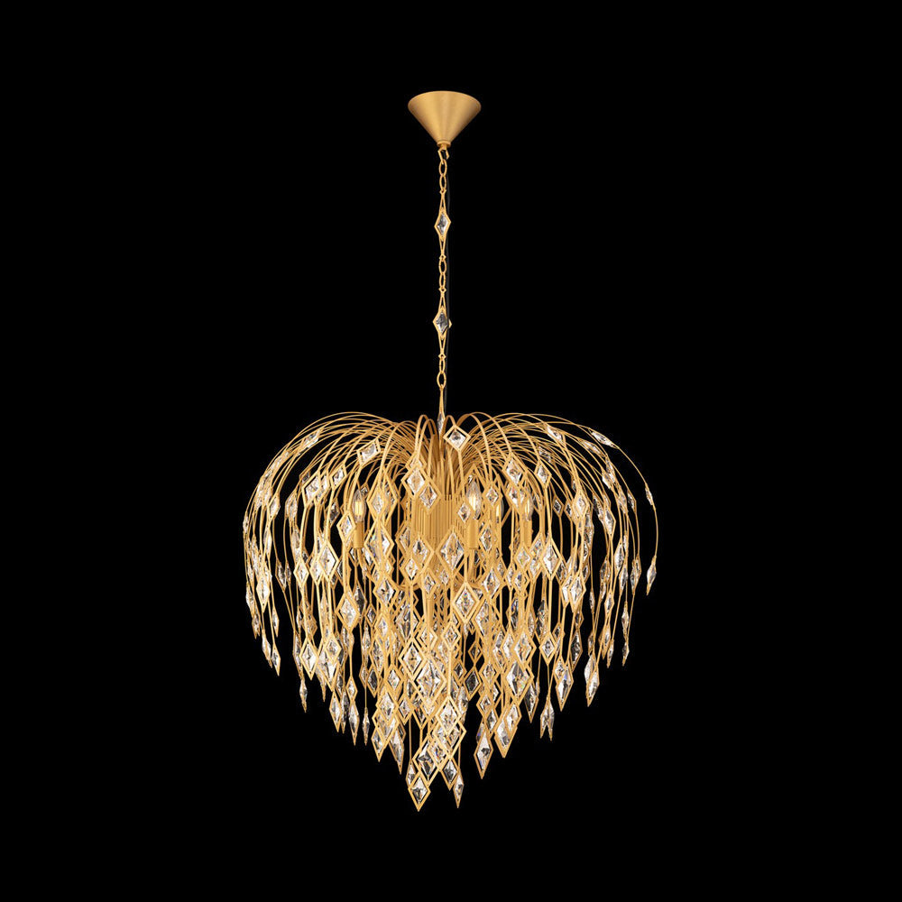 Laureline Chandelier in Aged Brass (35-Inch).