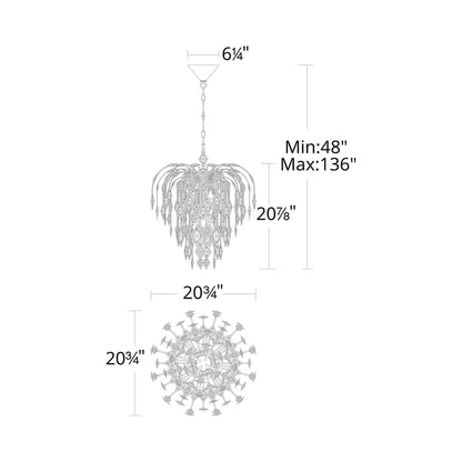 Laureline Chandelier - line drawing.
