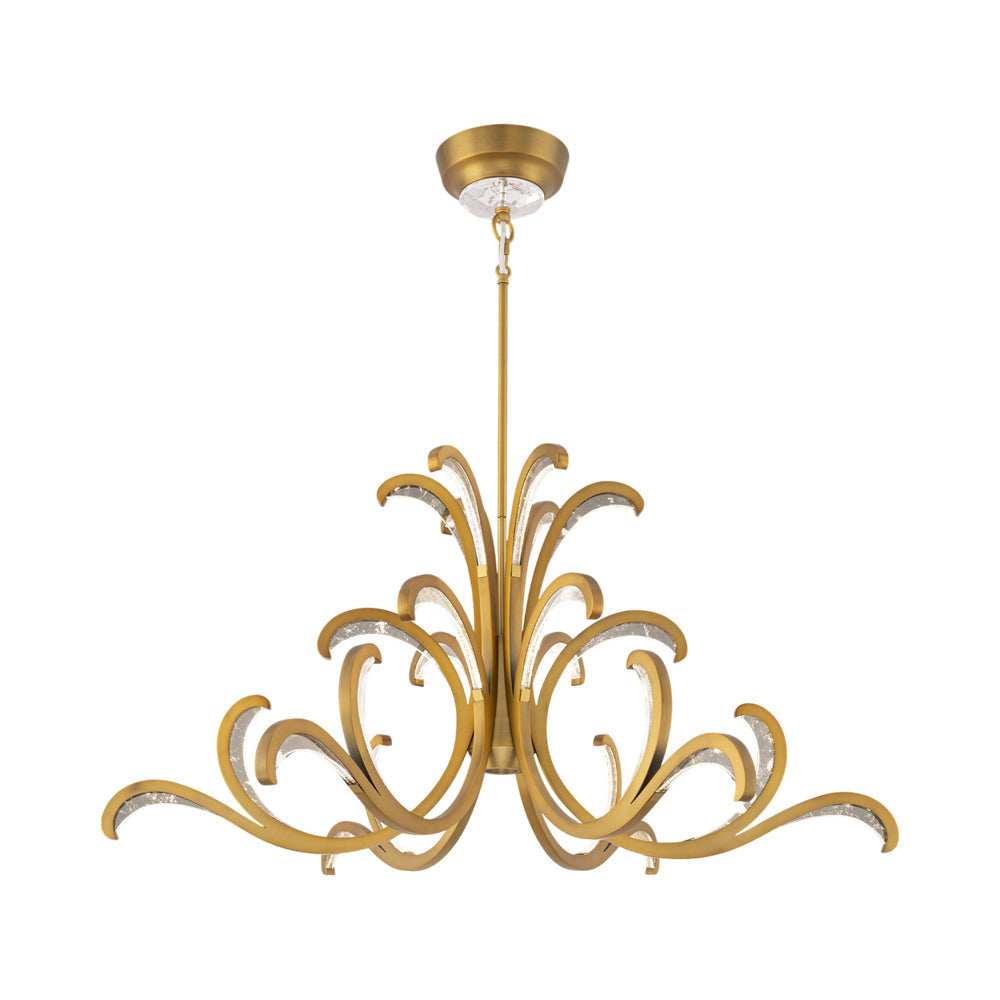 Lombardy LED Pendant Light in Aged Brass.