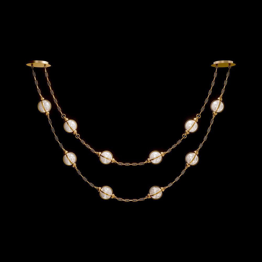 Lovelace LED Pendant Light in Aged Brass.