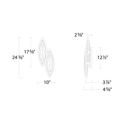 Marchesa LED Wall Light - line drawing.