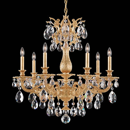 Milano Chandelier in French Gold (Heritage Handcut Crystal/28.5-Inch).